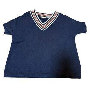 Loft- Navy Blue Short Sleeve Sweater